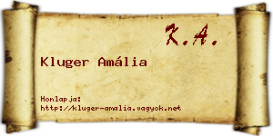 Kluger Amália névjegykártya