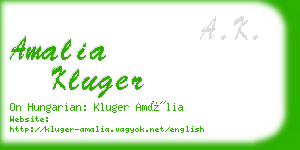 amalia kluger business card